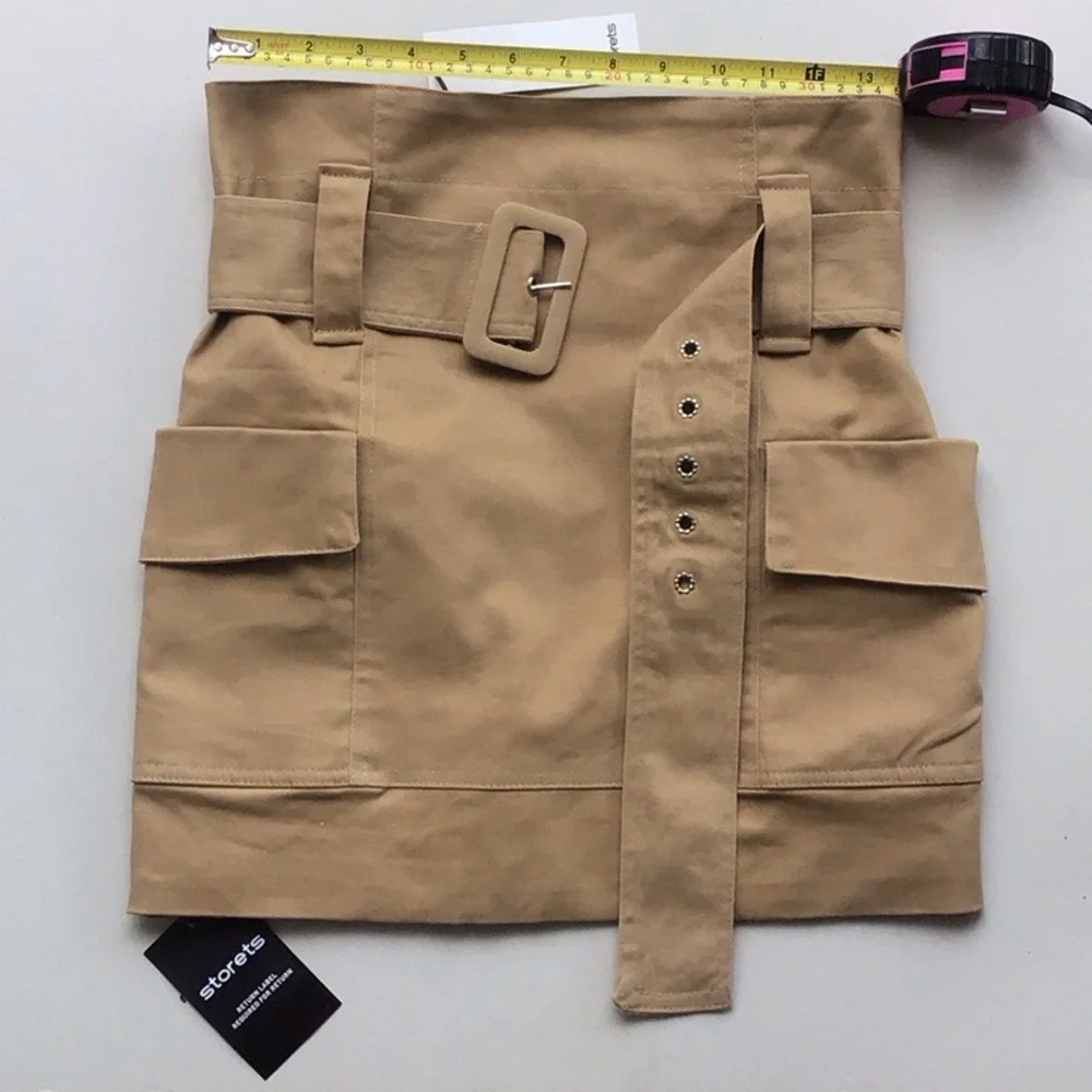 Storets Cora cargo mini skirt Beige Belted Skirt